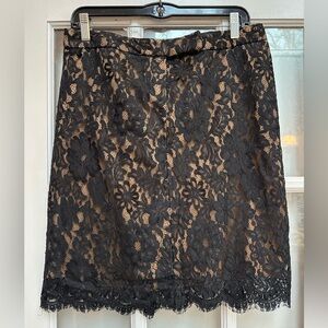 Vintage Cache Y2K Whimsigoth Romantic Feminine Black Lace Pencil Skirt Size 12